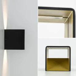 Wandlamp Stretto kubus zwart/goud></noscript>Straluma
