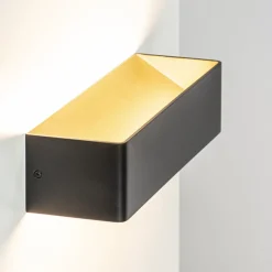 Wandlamp Stretto zwart/goud 30cm>Straluma