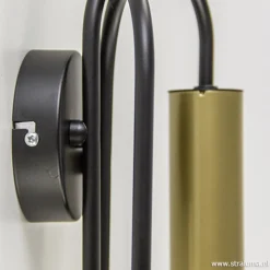 Wandlamp toog dubbel zwart/mat goud></noscript>Straluma Outlet