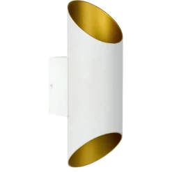 Wandlamp up+down cilinder wit/goud>Straluma Clearance