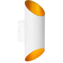 Wandlamp up+down cilinder wit/goud>Straluma Clearance