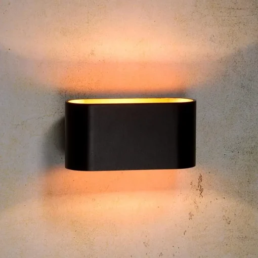 Wandlamp Xera ovaal zwart/goud>Straluma Online