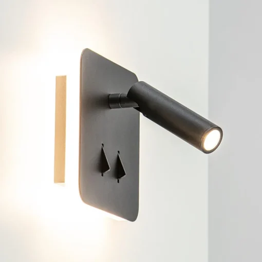 Wandlamp zwart leesspot + indirect lich>Straluma Sale