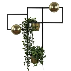 Wandlamp zwart/goud inclusief plantenpotten>Straluma Discount
