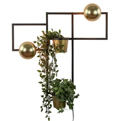 Wandlamp zwart/goud inclusief plantenpotten>Straluma Discount