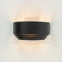 Wandlamp zwart/goud up+down langwerpig></noscript>Straluma Discount