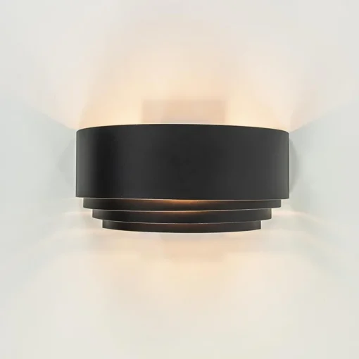 Wandlamp zwart/goud up+down langwerpig>Straluma Discount