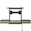 Wandlamp/wandrek zwart met houten planken>Straluma Sale