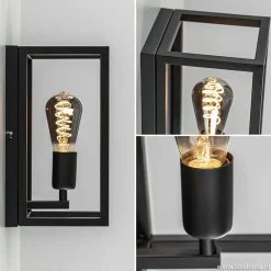Wand-/plafondlamp rechthoek frame zwart></noscript>Straluma Sale