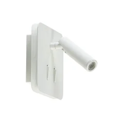 Witte wandlamp vierkant inclusief LED en spot>Straluma Best