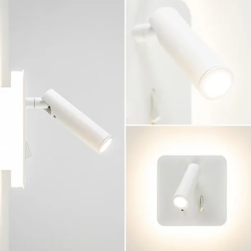 Witte wandlamp vierkant inclusief LED en spot>Straluma Best