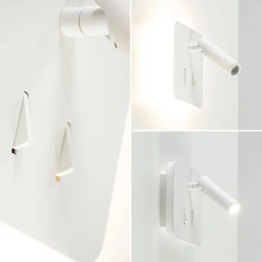 Witte wandlamp vierkant inclusief LED en spot>Straluma Best