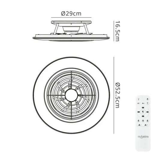 Zilveren ventilator inclusief LED klein>Straluma Outlet