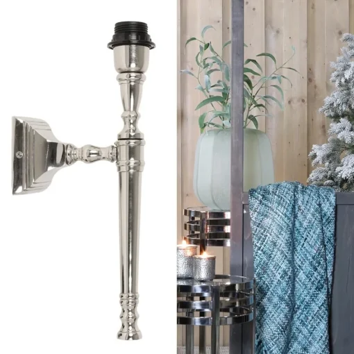 Zilveren wandlamp Delhi fakkel>Straluma New
