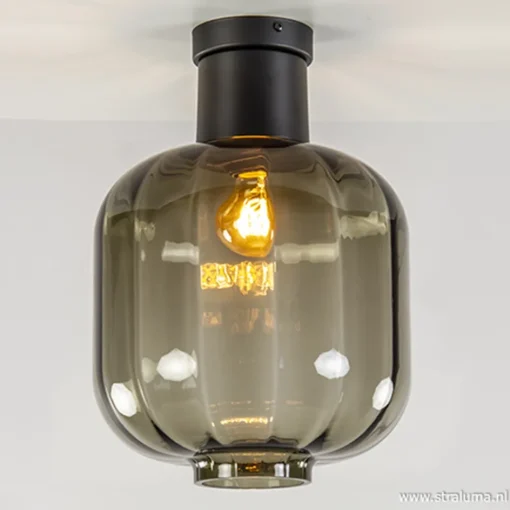Zwart glazen plafondlamp luxury>Straluma Online