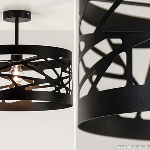 Zwart metalen plafondlamp Scandinavisch>Straluma Best