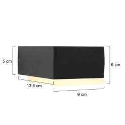 Zwarte buitenlamp wand inclusief LED><noscript><img width=