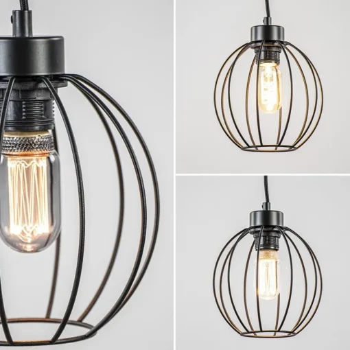 Zwarte draad hanglamp bol klein>Straluma Discount