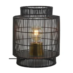 Zwarte draad tafellamp met brons>Straluma Best