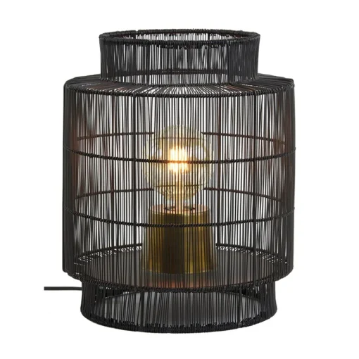 Zwarte draad tafellamp met brons>Straluma Best