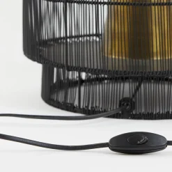 Zwarte draad tafellamp met brons></noscript>Straluma Best