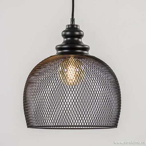 Zwarte hanglamp Karla met gaas>Straluma Sale