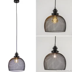 Zwarte hanglamp Karla met gaas></noscript>Straluma Sale