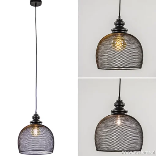 Zwarte hanglamp Karla met gaas>Straluma Sale