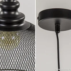 Zwarte hanglamp Karla met gaas></noscript>Straluma Sale