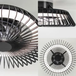 Zwarte plafondventilator mini met dimbaar LED></noscript>Straluma Best