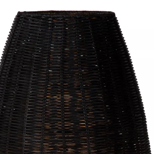 Zwarte rotan tafellamp met gouden driepoot>Straluma New