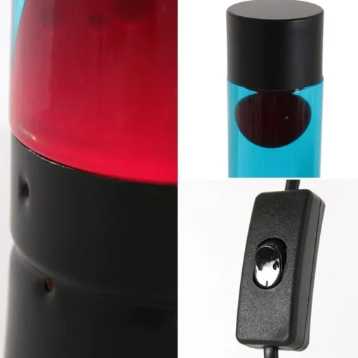 Zwarte tafellamp lava blauw met rood>Straluma