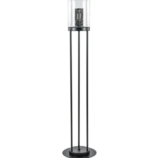 Zwarte vloerlamp met cilinder kap helder glas>Straluma Clearance