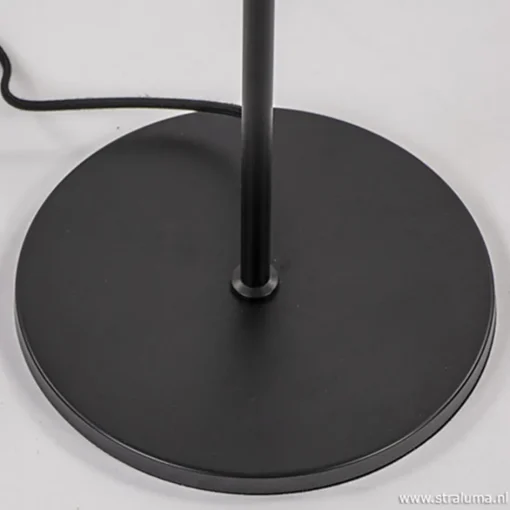 Zwarte vloerlamp met smoke glazen kap>Straluma Clearance