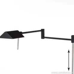 Zwarte vloerlamp-leeslamp LED dimbaar></noscript>Straluma