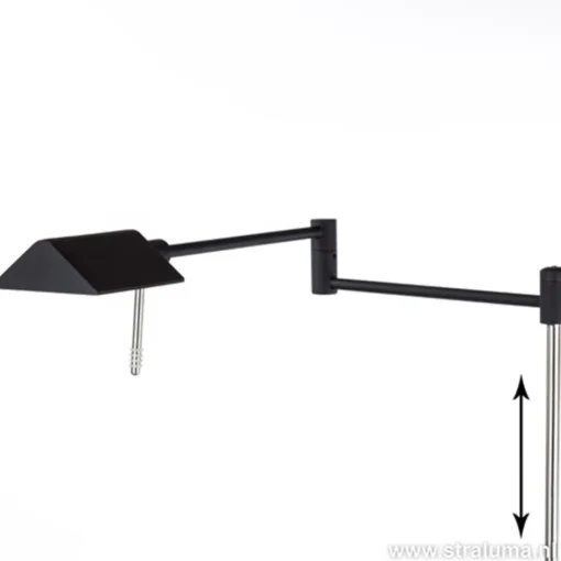 Zwarte vloerlamp-leeslamp LED dimbaar>Straluma
