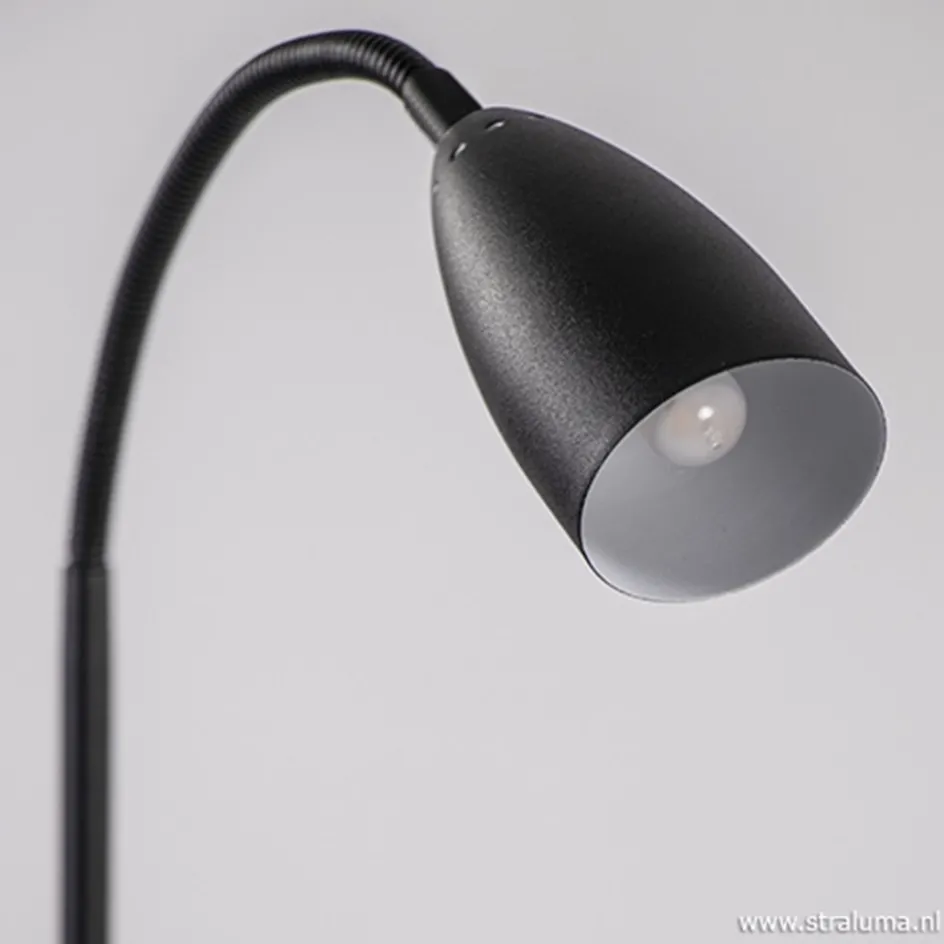 Zwarte vloer/leeslamp touch dimbaar>Straluma New