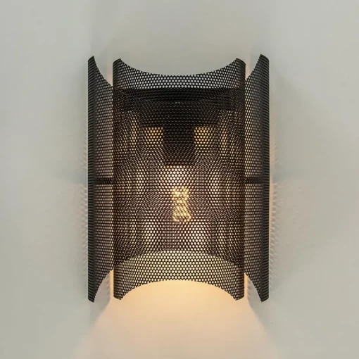 Zwarte wandlamp gaas>Straluma Hot